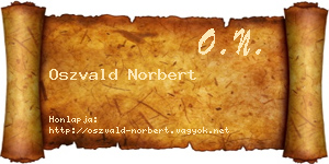 Oszvald Norbert névjegykártya